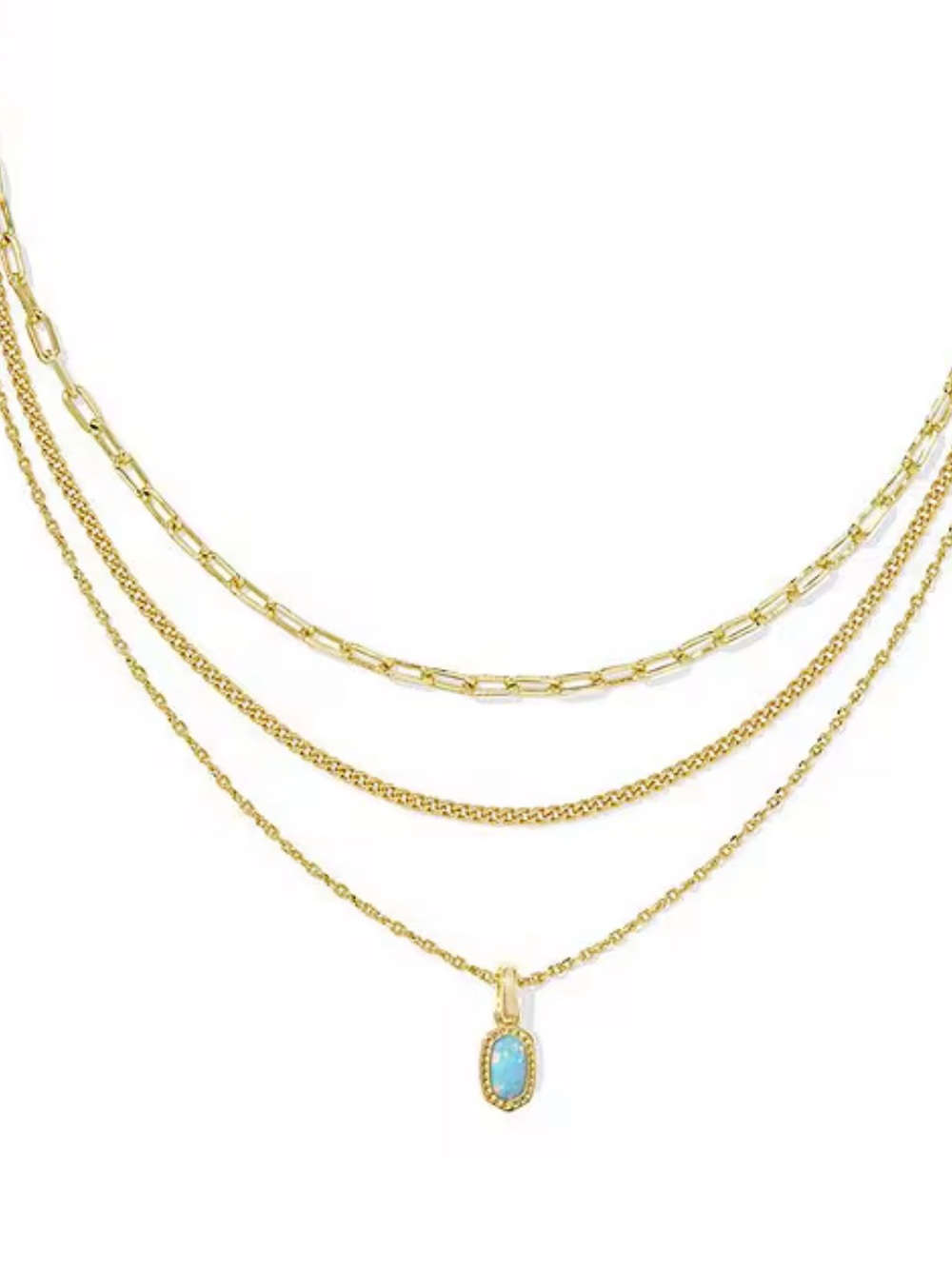 Kendra Scott Mini Elisa Gold Triple Strand Necklace